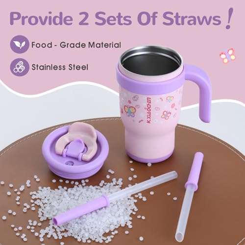 Image of 14 oz Toddler Tumbler with Handle, Kids Sippy Cups with Straw and Spout Lid