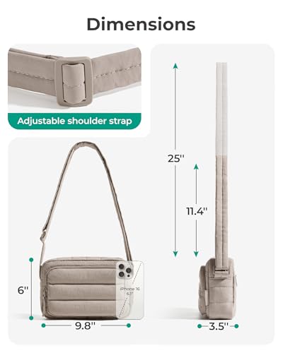 BAGSMART Puffer Crossbody Bag Brown