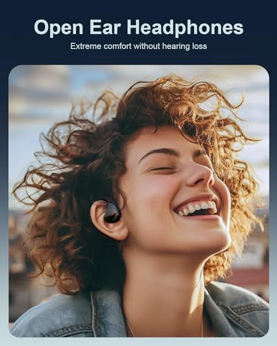 Open Ear Bluetooth 5.3 Headphones with 60 Hours Playtime - Waterproof Sport Earbuds for iPhone and Android