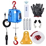 UwinVwin 3-in-1 Electric Hoist Winch – 1100lbs Capacity, 1500W, 110V/120V, 22.9ft Lifting Height, 16ft/min Speed, Wired & Wireless Remote Control, Overload Protection, Portable Power Winch Crane