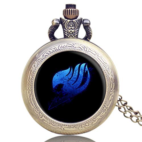 Montre de Poche pour Homme, Fairy Tail Vintage Retro Steampunk Montre de Poche à Quartz, Montres pour Homme Pendentif Cadeau (Fairy Tail)