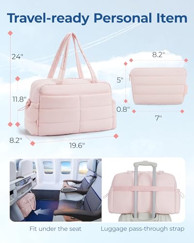 Bagsmart Travel Duffle Bag Gym Bag For Women, 31L Puffer Tote Bag Quilted Laptop Carry On, Weekender Overnight Bag Organizer Duffel Bag For Travel thumb #5