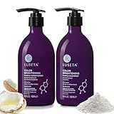 Luseta Color Brightening Purple Shampoo and Conditioner Set for Blonde and Gray Hair, Infused with Cocos Nucifera Oil to Help Nourish, Moisturize and Condition Hair, 2x16.9oz