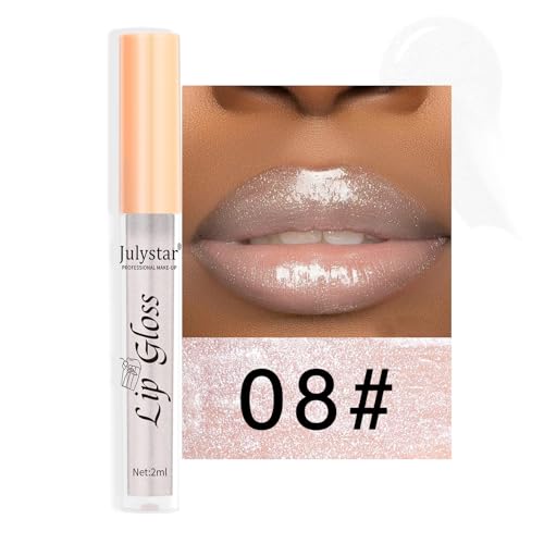 8-Color Pearlescent Lip Gloss Set - INTEROOKIE Make-up Lips for Shimmering Lips and Blushing Cheeks (8) - Image 3