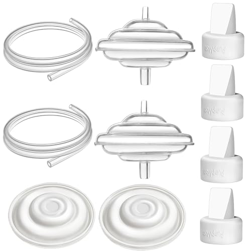 Image of PumpMom Pump Parts Compatible with Spectra and Motif, Replacement Duckbill Valves, Tubes and Silicone Membrane for Spectra S2 Spectra S1 9 Plus and SG Breastpumps