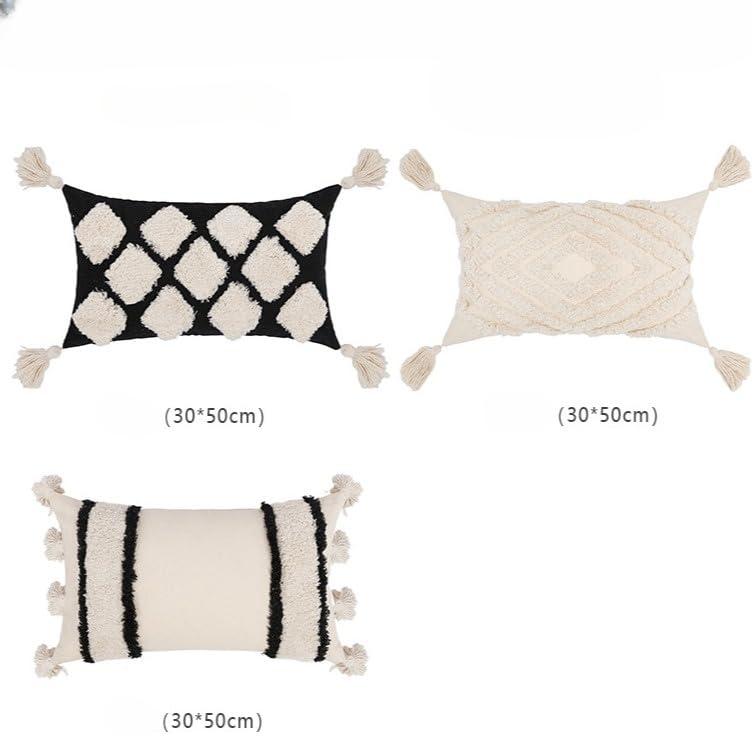 1/2 szt. Tufted Boho poszewki na poduszki 45 x 45/30 x 50 cm rustykalna poszewka na poduszkę frędzle dekoracyjne poszewki na poduszki na sofę wewnątrz