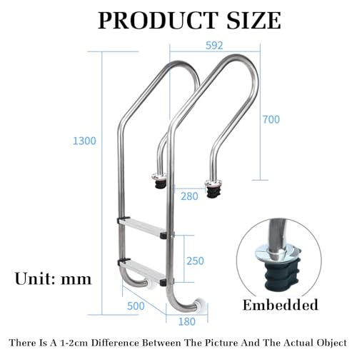 Échelle de piscine robuste de 250 kg de charge avec rampe de natation durable - 3