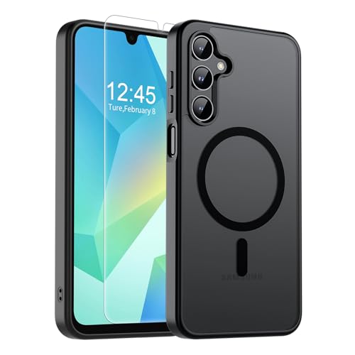 SUPFINE Magnetic for Samsung Galaxy A16 5G Case with Screen Protector, (Built-in Magnets) (Military Grade Drop Protection) Slim Translucent Shockproof Phone Case,Black by SUPFINE - Used condition - US$4.87
