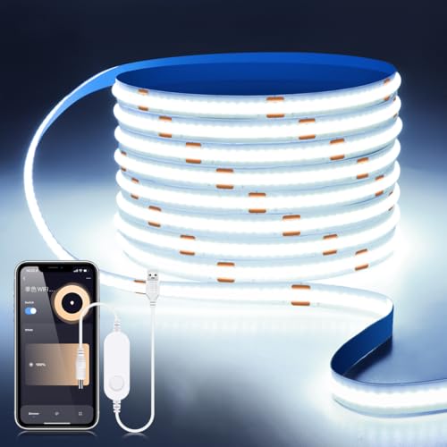 Fita de LED Zigbee USB 5V COB Smart LED Strip Lighting compatível...