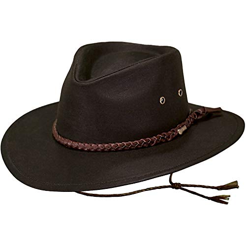 Image of Outback Trading Company Unisex 1486 Grizzly UPF 50 Waterproof Breathable Western Cotton Oilskin Hat