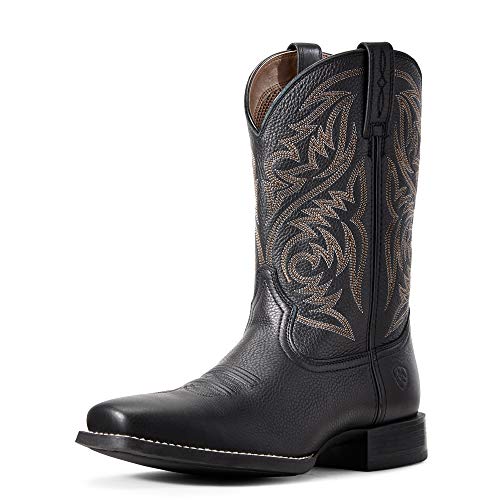ARIAT BMVY9 Mens Sport Herdsman Western Boot Black Deertan 10.5 Wide by ARIAT - Used condition - US$133.10