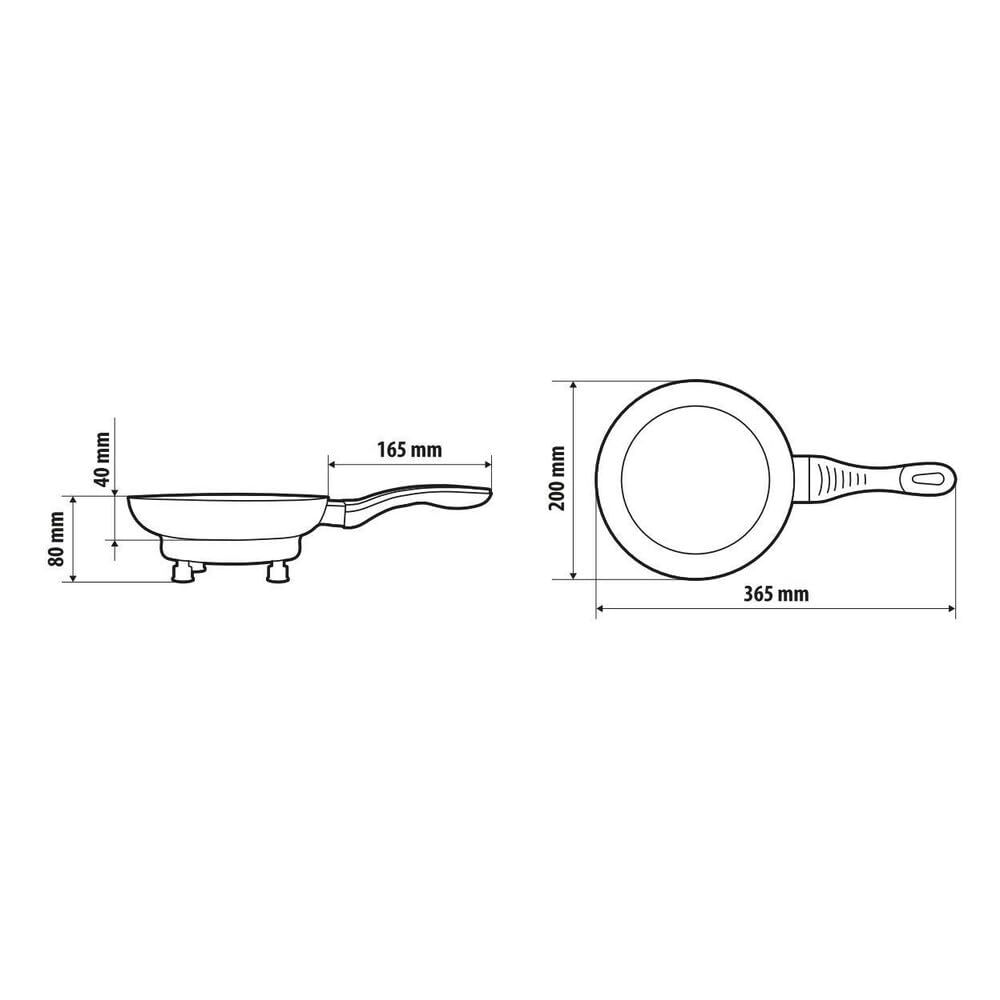 Lampa 97125 Electric Frying Pan, Sartén eléctrica – Ø 20 cm – 24 V – 270 W – 13 A