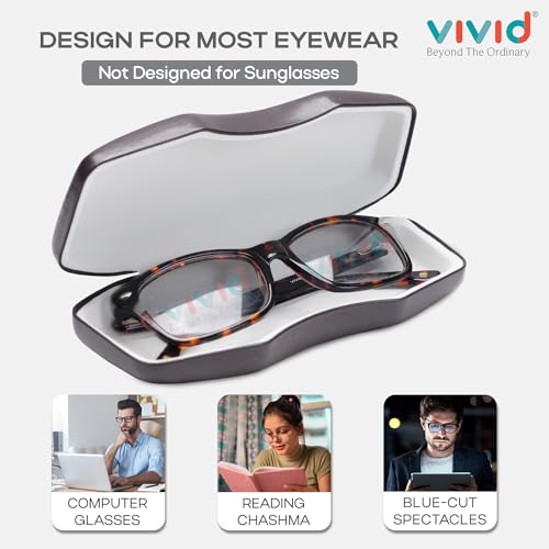 Image of VIVID Vision Unisex Adult Eyewear Specs Case Cover | Screw Driver | Free Cloth | Protect Eye Glasses | Chashma Dibbi | Spectacle Box | HINGE-SPRING | Metal | 3 IN 1