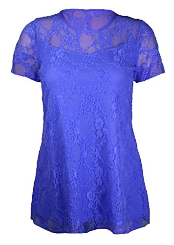 Top da donna elegante in pizzo foderato, mezza