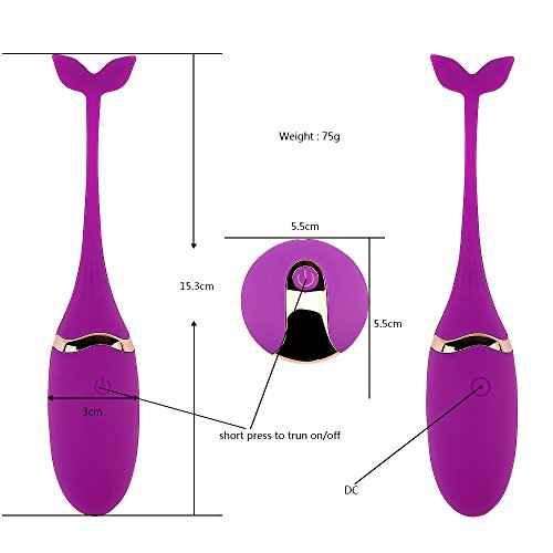Gaogoo Tadpole em forma de USB carregador sem fio controle remoto Fun Teasing Touch Fishtail preto