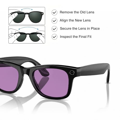 Image of YEIN Replacement Lenses for Ray-Ban Meta RW4006 /RW4012(50mm), Photochromic /Blue Light Blocking /Polarized Sunglasses Lenses
