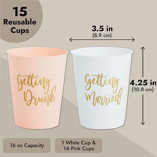 Sparkle And Bash HYRUQ 15 Pack Reusable Bachelorette Party Cups thumb #4