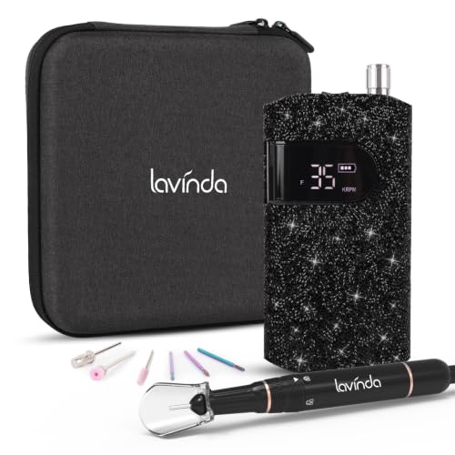 Lavinda Professional Electric Nail Drill Kit, 35000RPM Cordless Portable Machine for Acrylic Gel...