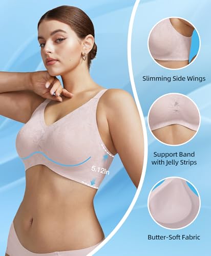 Image of Women's Wireless Minimizer Bra Full Coverage Seamless Support