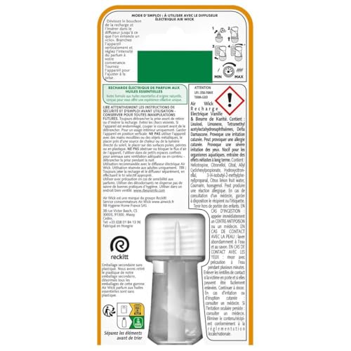 Diffuseur electrique Air Wick Vanille élimine odeurs huiles essentielles
