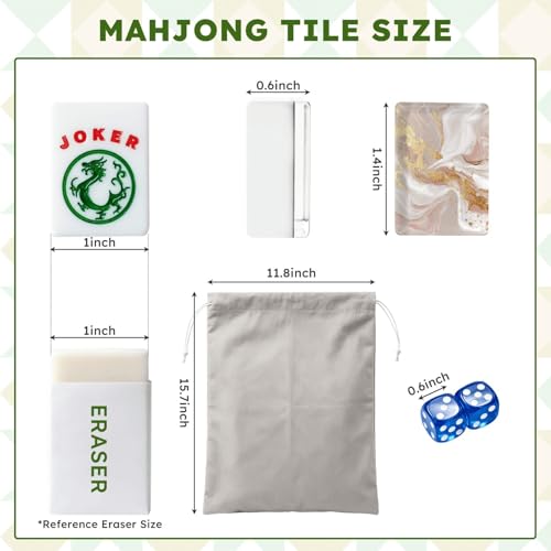 Juego de Mahjong Americano con 166 Fichas y Bolsa miniatura 2