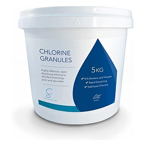 Chlorine Granules 5kg - Stabilized Chlorine Granules Suitable for Hot Tub, Spa and Swimming Pool Treatment Cover
