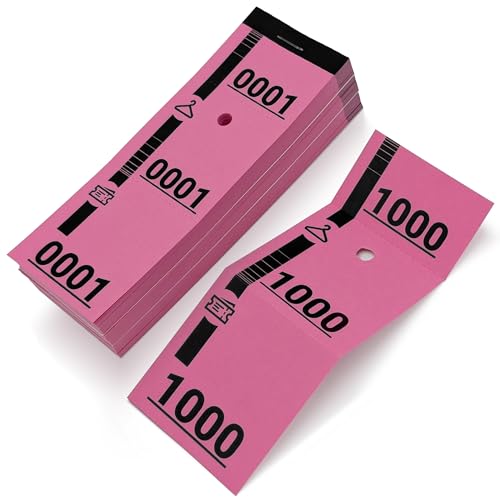 1000 tickets vestiaire numérotés - Carnets avec Talons, Vignettes Prédécoupés et Perforés - Idéal pour Événements, Organisations, Penderie, Garderobe,...