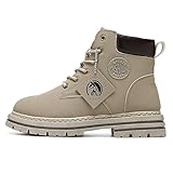 [M O D G O N E] バイクシューズ メンズ ライディングブーツ 厚底 ライダーブーツ 大人用 ハイカット バイク用ブ/ーツ コンバットブ/ーツ オートバイの保護靴 防水 滑り止め 耐磨耗性 バイ ク用品24.5~29cm (ライトグレー, 27.0 cm)