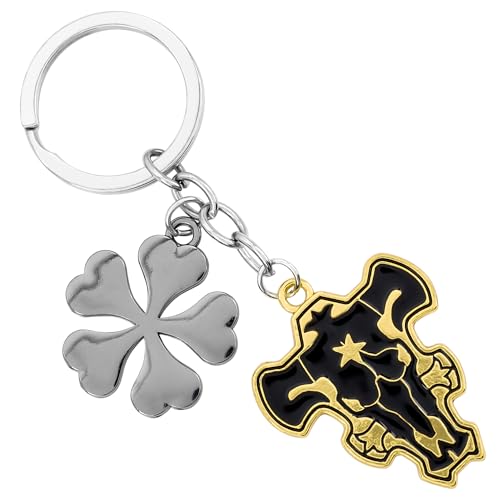 Weeb Keychains Black Clover Merch with Black Bulls...