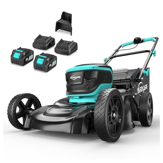 YARDCARE Tondeuse Gazon avec Batterie, 7 Hauteurs de Coupe, Jusqu'à 675㎡, Tondeuse Electrique Gazon écran LED, Largeur de Coupe 41cm, Kit Mulching&Sac Paille 45L, Poignée Réglable