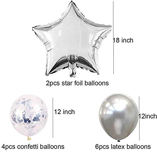 TOYXE Happy Birthday Balloons Decorations Set Silver - Image 2 thumbnail