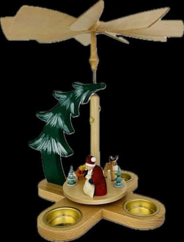 Rudolphs Schatzkiste Pyramide de sapin de Noël avec renne Hauteur 27 cm