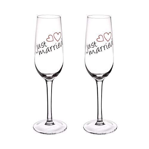 GRÄWE 2er Set Sektglas Just Married 210 ml