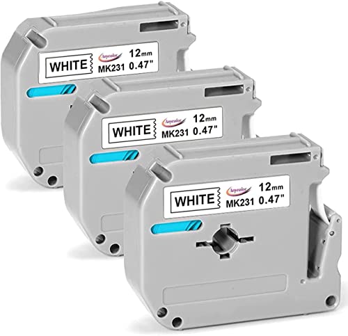 Kit Com 3x Fitas Para Rotulador Brother PT-65 PT-70 PT-80 PT-85 PT-70Bm (12MM)