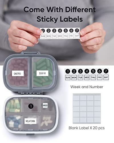 Holii YH-002 Travel Pill Organizer, 8 Compartments Portable Pill Case thumb #1