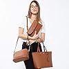 Handbags-for-Women-Shoulder-Bags-Tote-Satchel-Hobo-3pcs-Purse-Set LOVEVOOK Purses for Women Classic Shoulder Tote Satchel Hobo Bags 3pcs Handbags Gift for Her Brown