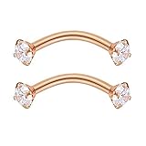 MuYiYi11 Eyebrow Ring, Fashion Women Round Cubic Zirconia Eyebrow Ring Barbell Body Piercing Jewelry...