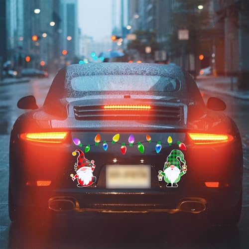 Image of 43PCS Christmas Car Refrigerator Decorations - Reflective Bulb Light Gnome Magnet Accessories Set Xmas Holiday Cute Decor