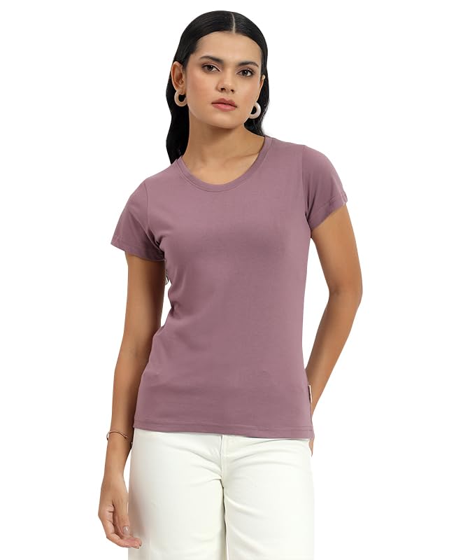 Image of Sleepynuts Women's Plain Round Neck Regular Fit Half Sleeve Cotton T Shirt