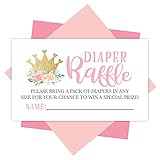 25 Baby Shower Diaper Raffle Tickets For Baby Shower Girl - Princess Baby Shower Games For Girls,...