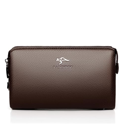 Large capacity Multi-functional PU leather male business fashion anti-theft combination password lock wallet for man,Brown