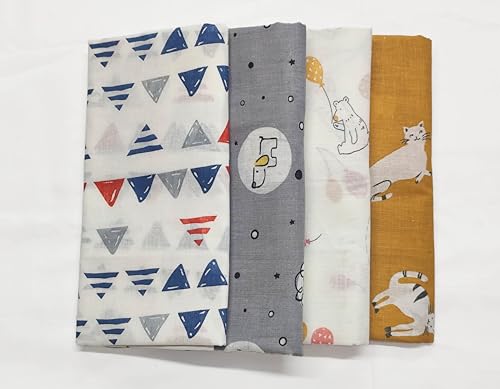 Image of Trance Home Linen Super Ultra Soft 100% Cotton Malmal Baby Swaddle Cloth | Baby Wrap for New Born Babies | Skin Friendly Soft Baby Towel |New Born Swaddles-(100x100 Cm, Circus Print,Pack of 4