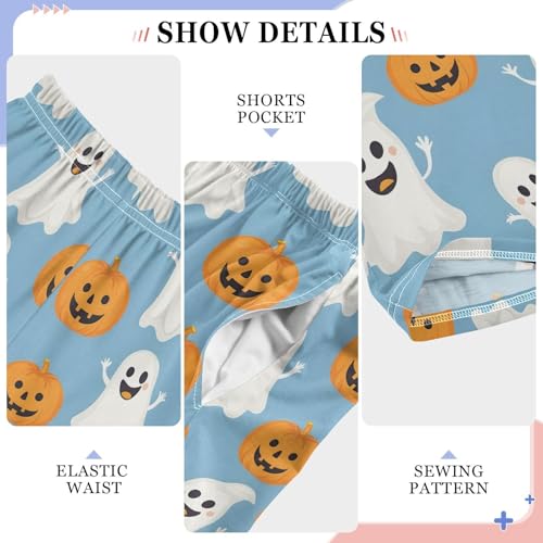 Pajama Pants Funny Ghost Pumpkins PJ Bottoms Sleepwear Lounge Sleep Pant with Pockets4