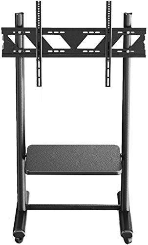 TV-Wagen für 55/60/65/70/75/80 Fernseher | Home Office Schwarzer Hochleistungs-TV-Wagen/Ständer/Regal auf Rollen montiert, 130 kg TV-Rack Laden