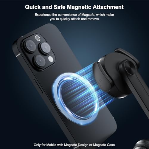Image of Mobilife Magnetic Selfie Stick Tripod 64 inch Long Tripod Stand for Magsafe iPhone 360 Degree Rotation Versatile Mobile Holder with Bluetooth Remote for Camera Gopro Vlogging Live Streaming Travel