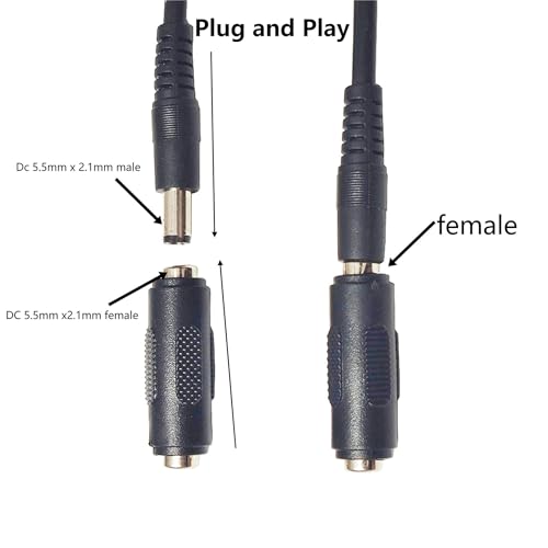Adaptador conector DC 5.5mm x 2.1mm hembra a hembra, 2 piezas miniatura 6