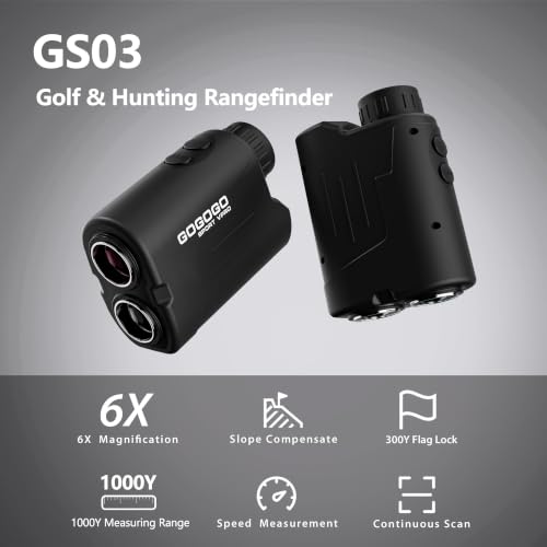 Gogogo Sport Vpro Rangefinder with Slope for Golf/Hunting, 1000/1200 Yards | Laser Range Finder Golfing with 300Y Flag-lock & Vibration, Replaceable Battery, Ultra-Clear View, Gift for Golfer and Hunter - Image 3