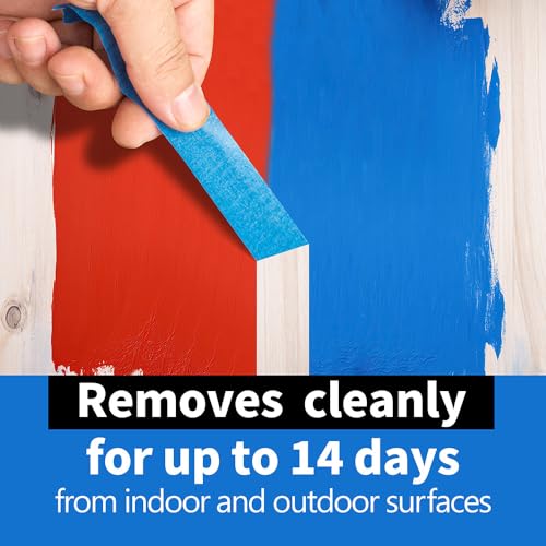 Cinta azul de pintor 4 rollos de 1 pulgada para proteger paredes y suelos 5