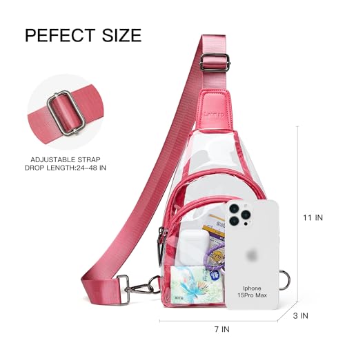 Image of LATMAP Clear Bag for Stadium Events 12x6x12 Clear Purse with 3-Zipper Pockets Crossbody Handbag Tote for Concerts Sports