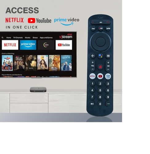 Image of Airtel Xstream Remote Original Compatible Work with HD /SD Set-Top-Box Non-Voice (Come with 2 AAA Batteries)